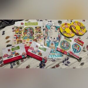 Cocomelon Party Plate and Decorations - Yellow & Multicolor